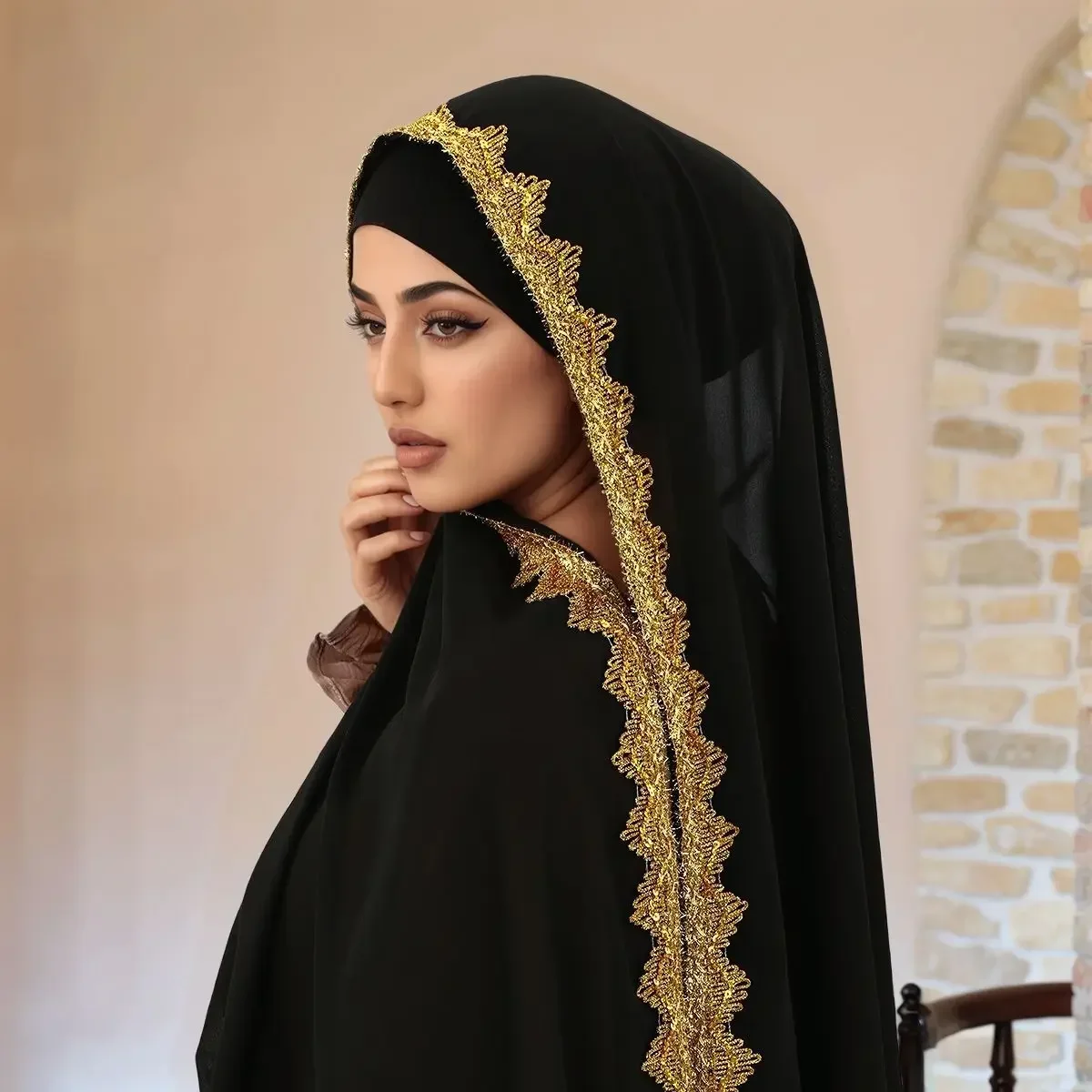 

Shinny Lace Chiffon Hijab Scarf Women Muslim Hijabs Shawl Premium Long Wraps Headband Bandanas Scarves Bufanda Foulard Muffler