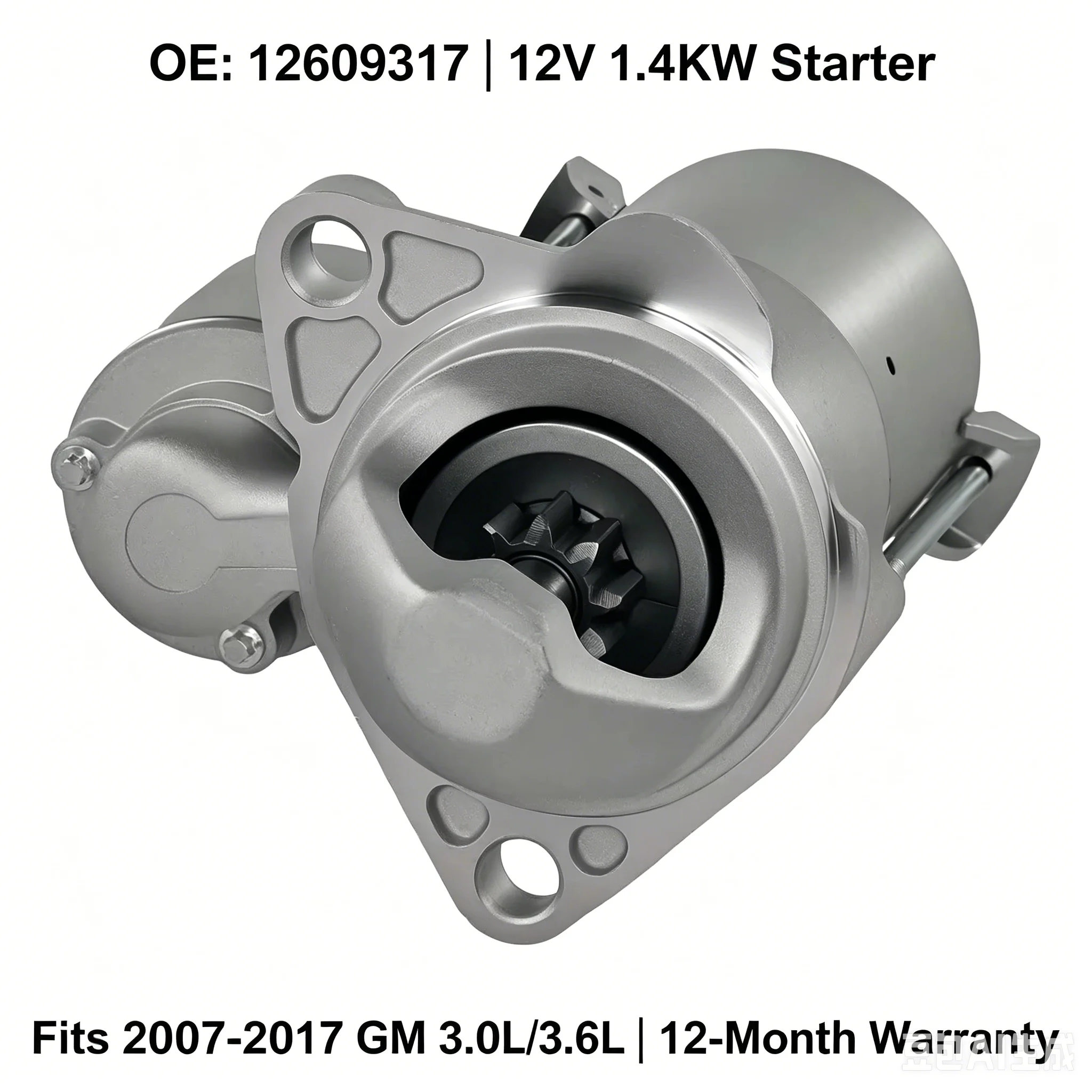 

12V Starter Motor 12609317 1.4KW Fit 2007-2017 Chevrolet GMC Buick Cadillac 3.0L 3.6L V6