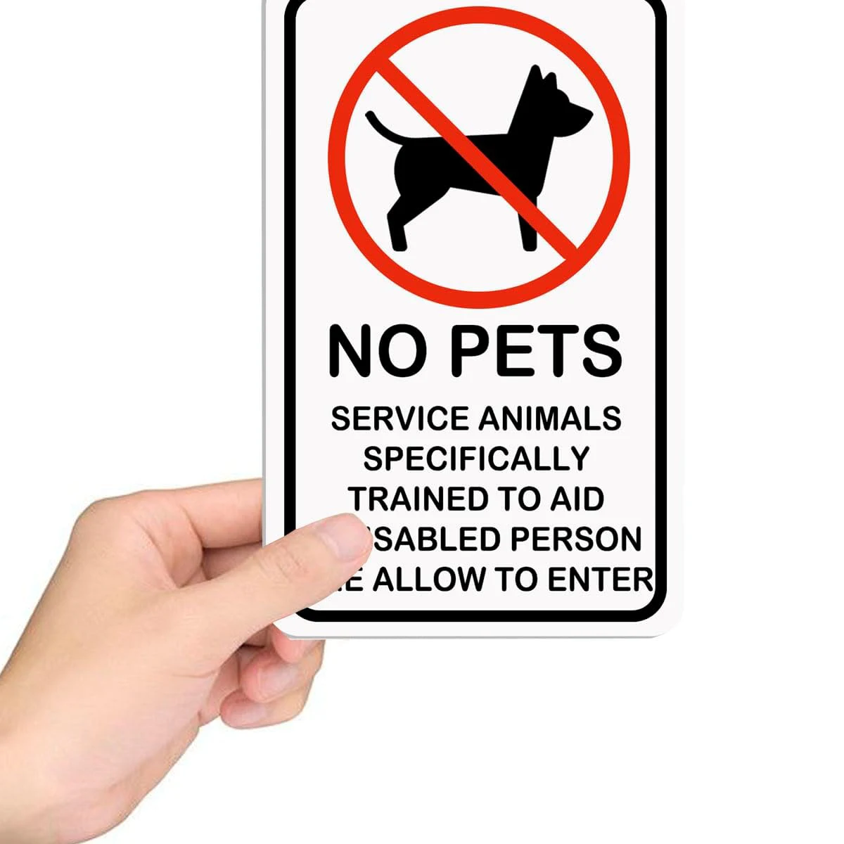 8 * 5 inch No Pets Service Animals Specifically Trained To Aid A Disabled Person Are Allowed To Enter Sign Stickers 2pcs