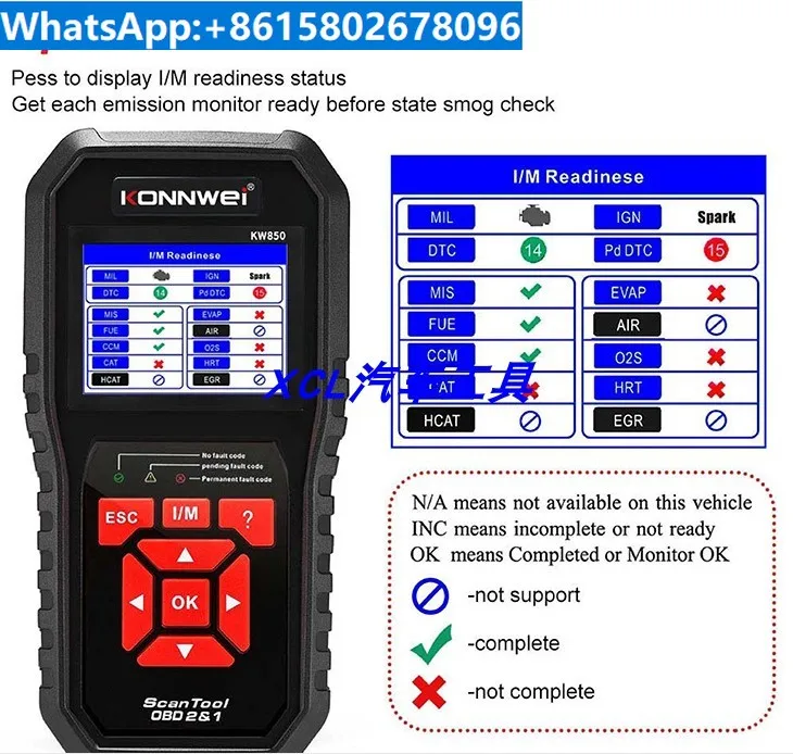 

KW850 OBD2 EOBD Fully Automatic Scanner General Automotive Diagnostic Tool