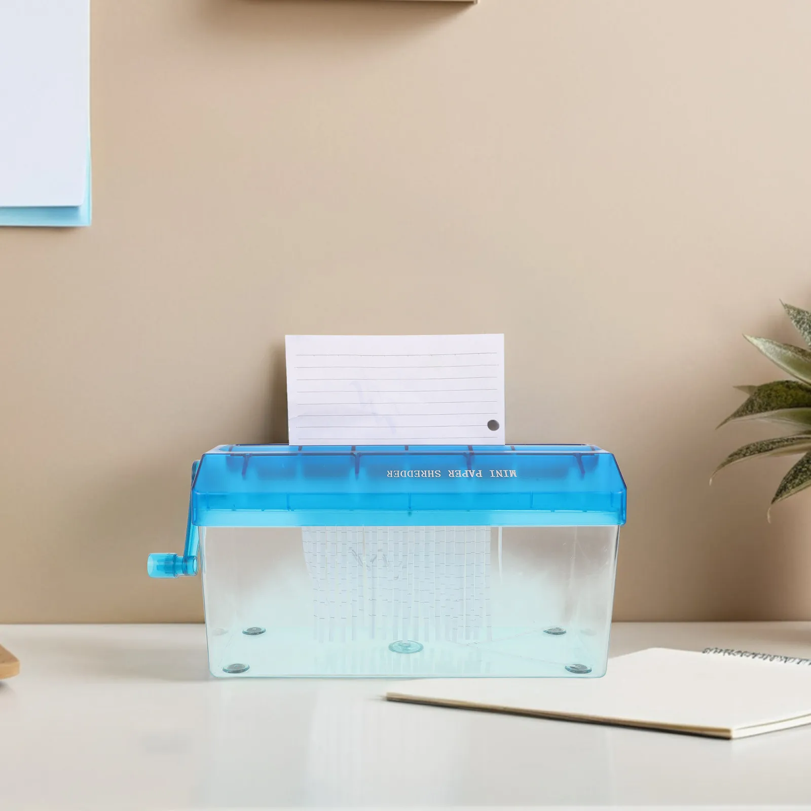 Portable Manual Paper Shredder Compact Desktop Shredder for Home Office Small Space A4 Paper Bills Receipts Secure Stripe