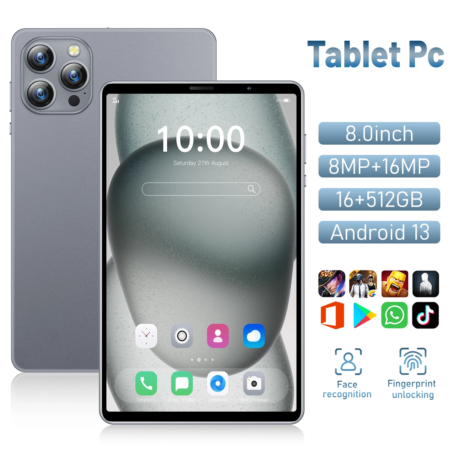 Tableta con Android 13 Pad 6 Pro, 8 pulgadas, 16GB + 512GB, Snapdragon 888, versión Global, 5G, Tarjeta SIM Dual, WIFI, Original