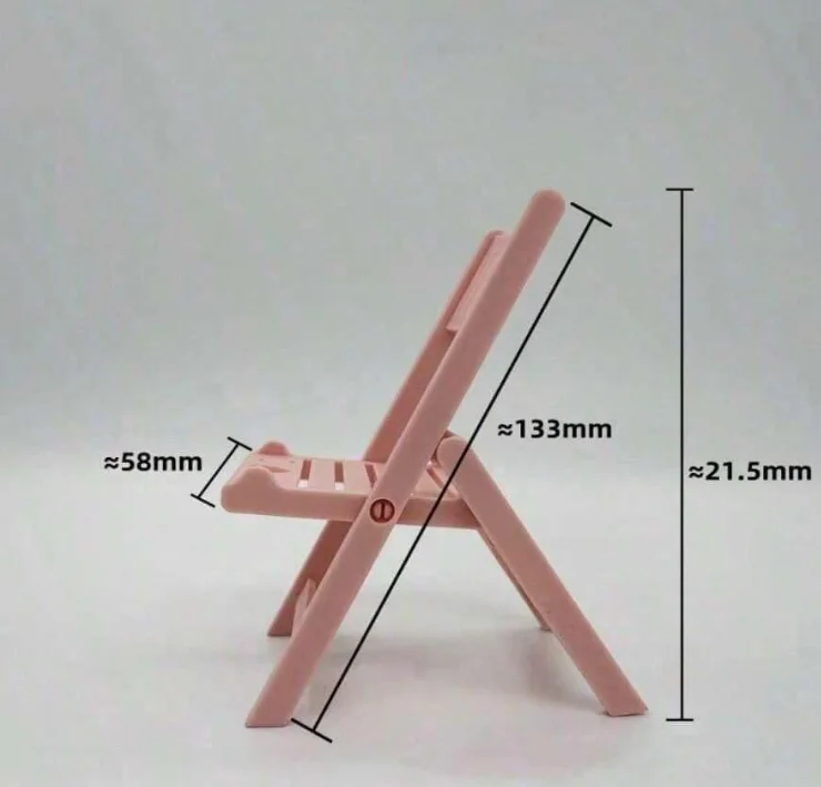 1PC Mini Phone Stand Beach Chair Design, Random Assorted Colors Foldable, Cute Desk Accessory for Smartphones Tablets - Detail 1