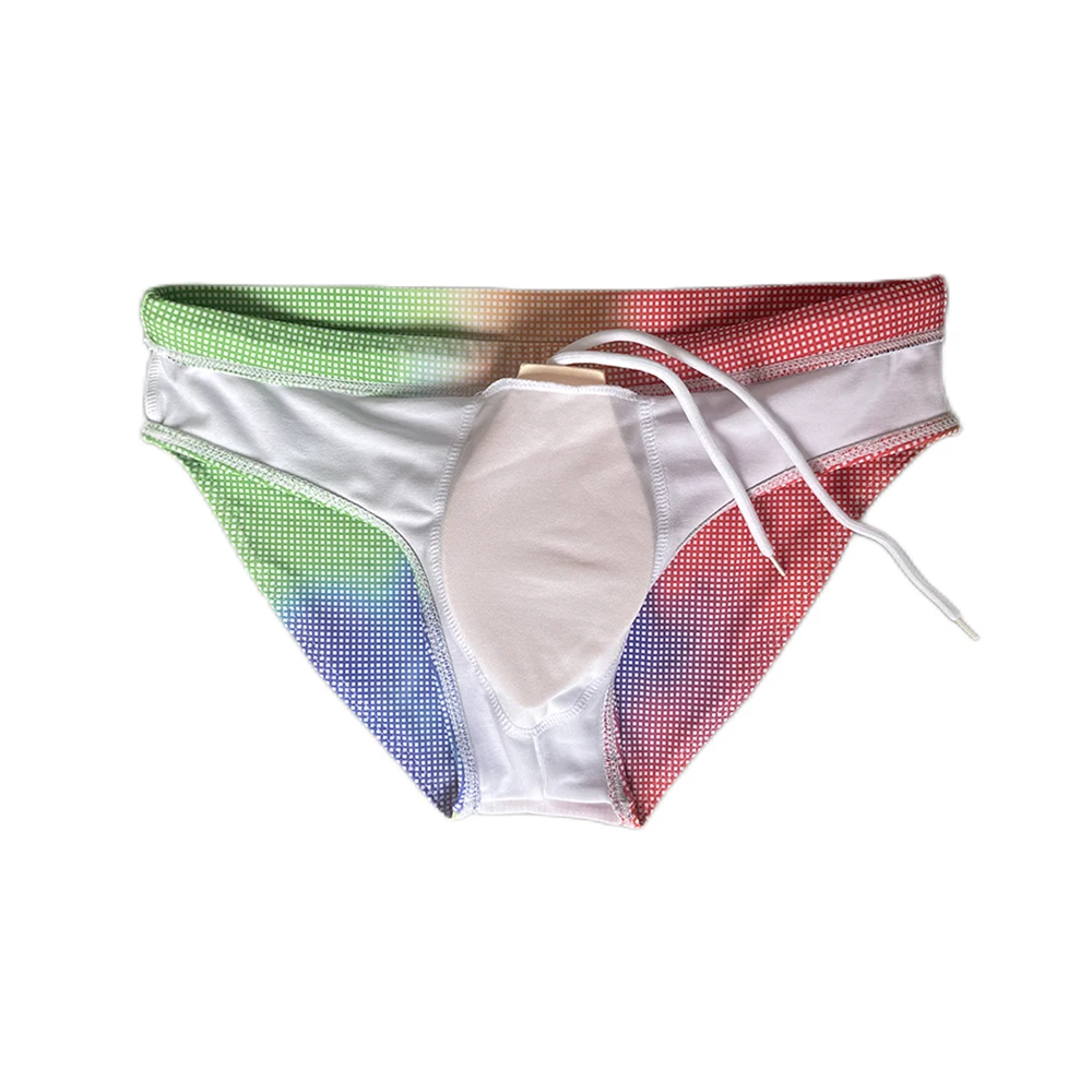 Gradiente กางเกงว่ายน้ำเซ็กซี่สำหรับผู้ชาย, บิกินี่เอวต่ำชายแฟชั่นยุโรปชุดเล่นเซิร์ฟบอร์ดชายหาดฤดูร้อน