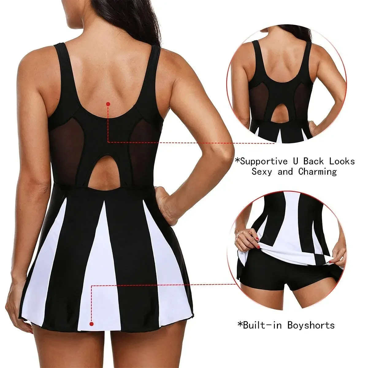 Swim Suits for Women 2025 Swim Dress Womens SwimsuitsBathing Suits Swim Skirt One Piece Swimsuit Tummy Control