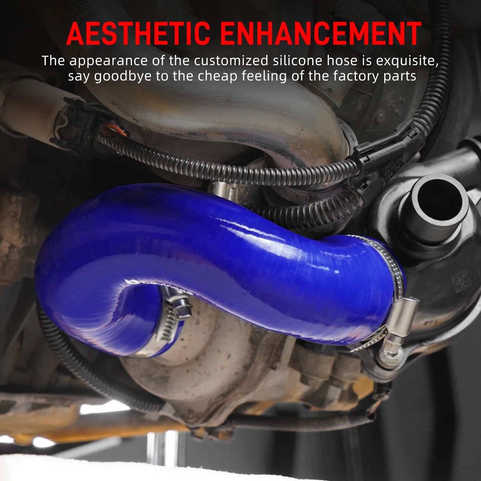 BEVINSEE N52 Silicone Radiator Coolant Hose Kit for BMW E90 E91 E92 E93 E82 E88 E60 E61 E85 for Thermostat Housing to Water Pump
