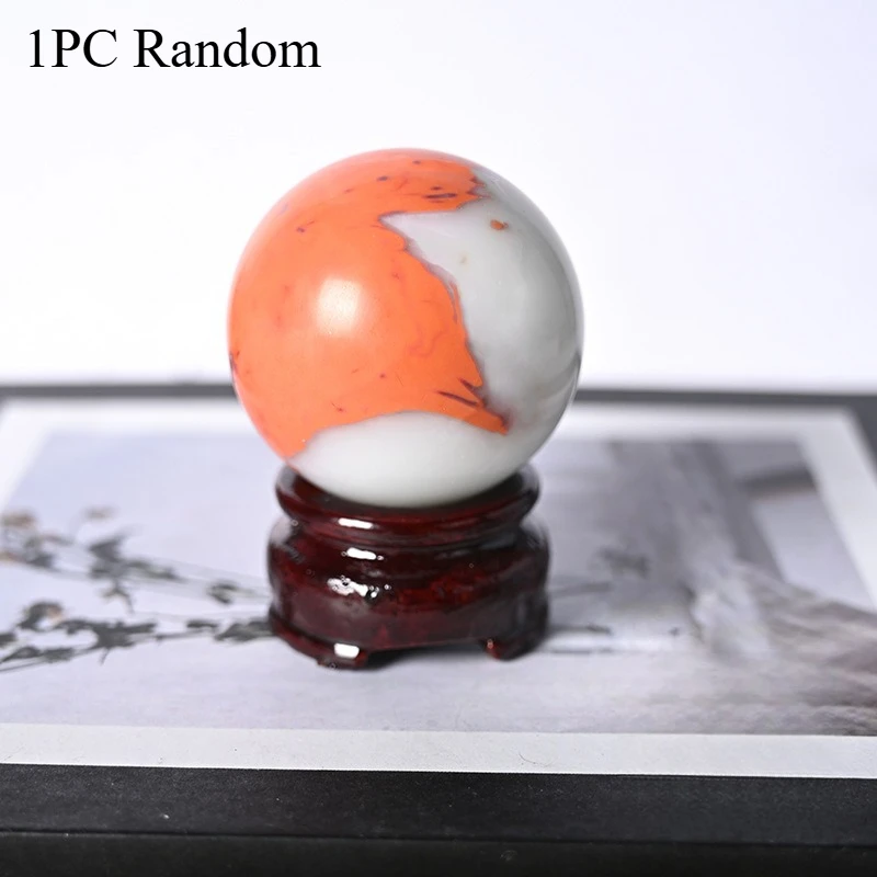1PC Hand-Polished Flame Agate Sphere - Natural Stone Ball, Durable Polished Mineral Specimen for Home or Office Decoration