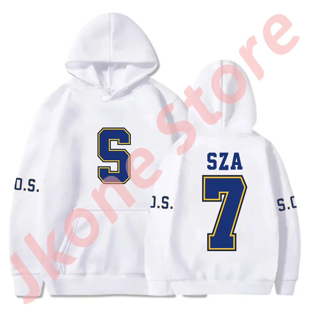 

SZA 7 Logo Jersey Hoodies SOS Tour Merch Pullovers Cosplay Women Men Fashion HipHop Streetwear Sweatshirts