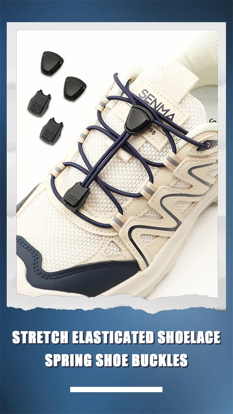 Dreieckige Schnellverschluss-Schnürsenkel, elastisches Schnürsenkel-Set, langlebige Ersatzschnüre für Sneaker & Outdoor-Schuhe, 1 Paar – Detail 1