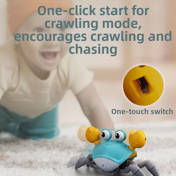 Children's electric toys with dynamic movements, crab crawling, puzzle and escape, attract babies' attention, boys