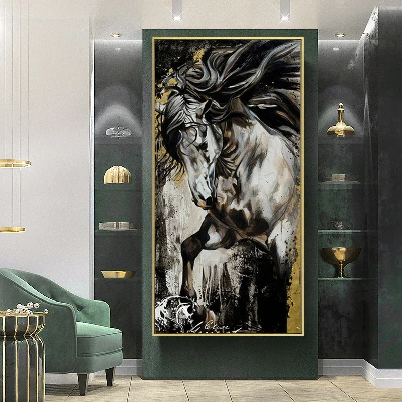 Modern Horse Art Canvas Painting Print Pictures Animals Wall Art Pop Poster Big Size Print for Living Room Corridor Home Decor