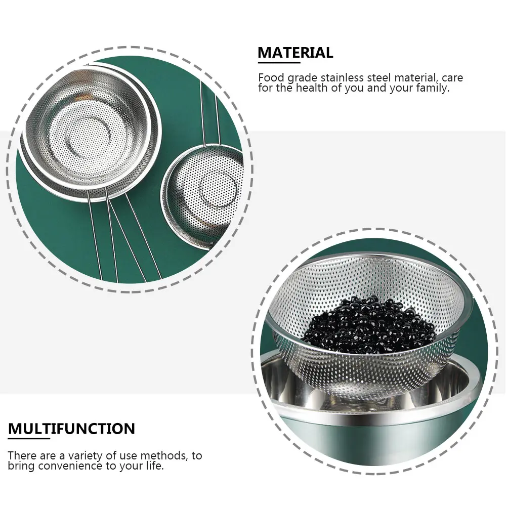 

Drain Basket Colander for Kitchen Rinsing Edge of Sink Strainer Washing Stainless Dishwasher Vegetable Handle