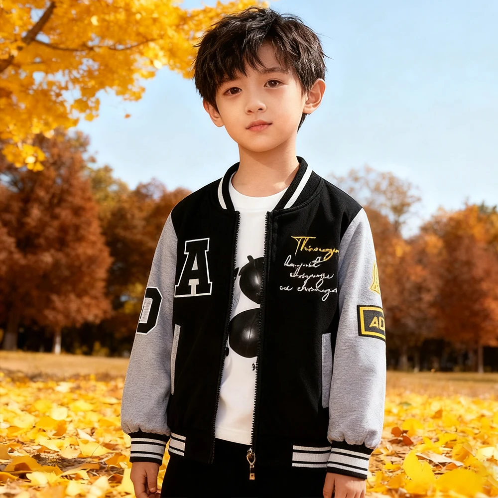 Spring And Autumn Boys Jacket Cartoon Bear Print Kids Coats Fashion Korean Style Boy Clothes Outerwear Children's Clothing 2-10Y