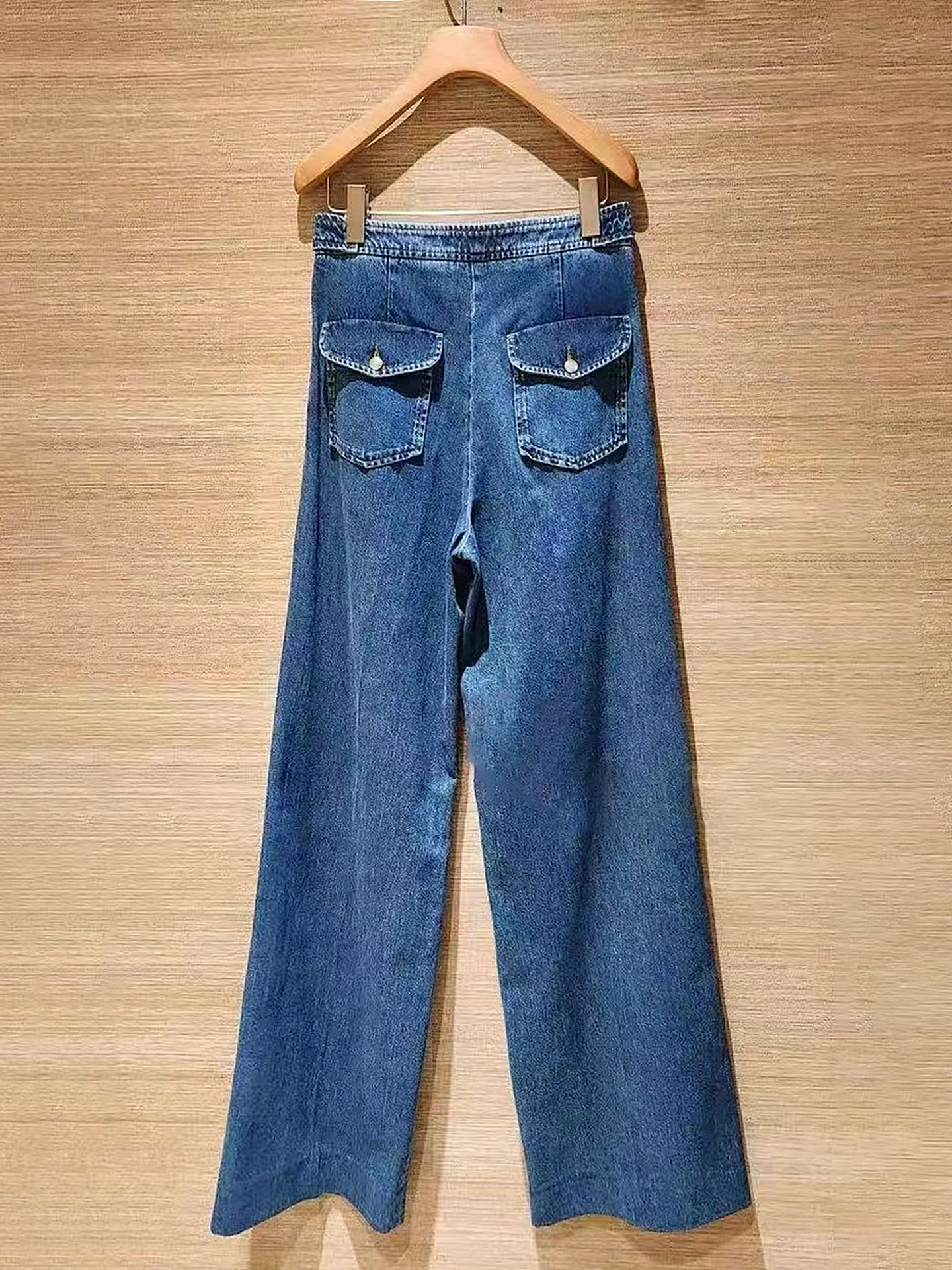 

Свободные повседневные широкие прямые джинсы с высокой талией, длинные брюки для женщин, осень 2024, модная удобная женская одежда