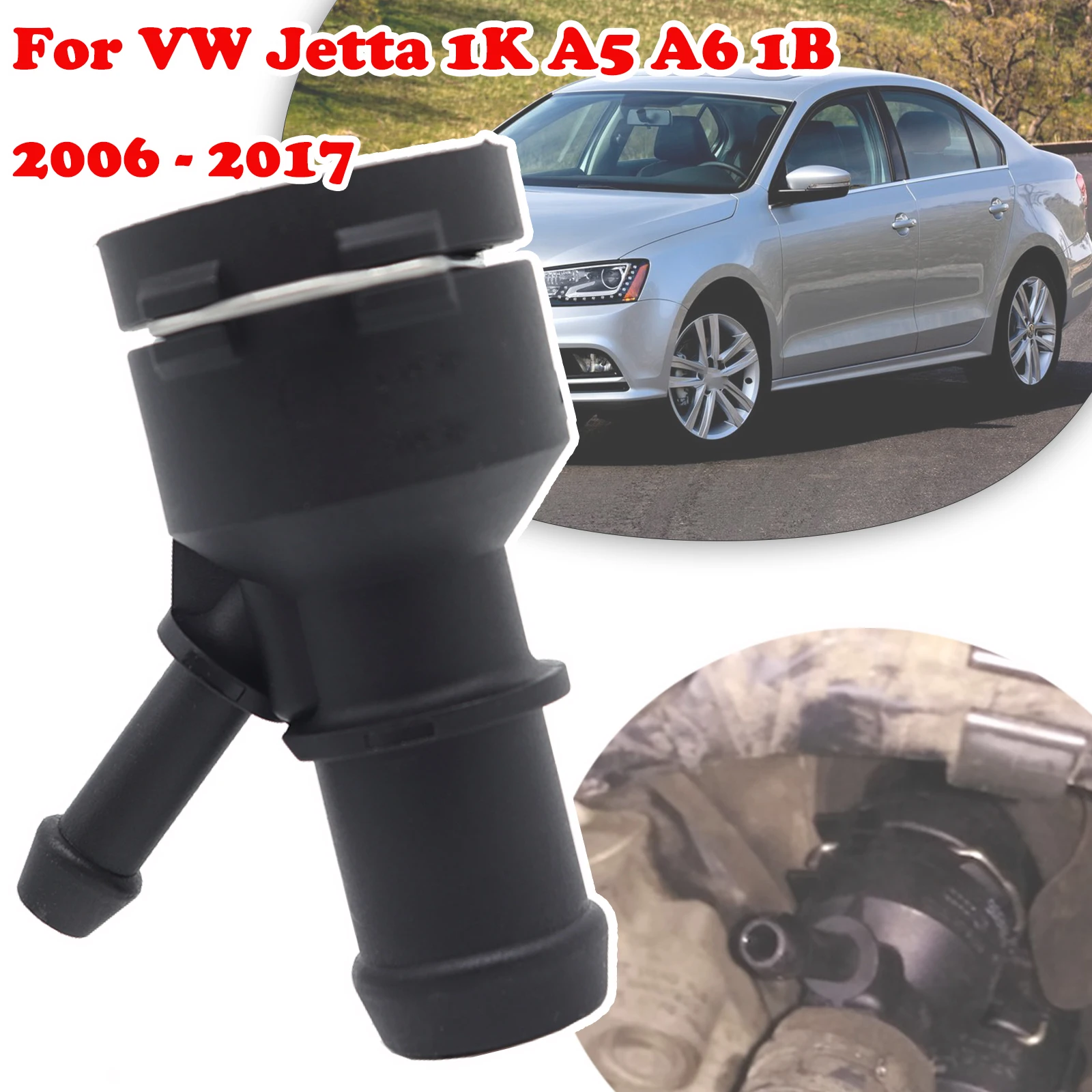 

For VW Jetta 1K A5 A6 1B 2006- 2017 Car Heat Exchange Coolant Flange Pipe Connector 1K0122291C Heat Coolant Hose Coupling Flange