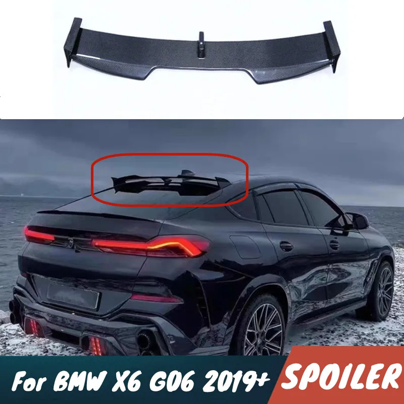 

For 2019-2024 BMW X6 G06 Carbon Fibe/ FRP MateriaI Car Rear Roof Window Trunk Lid Spoiler Body Kit Exterior Tuning Accessories