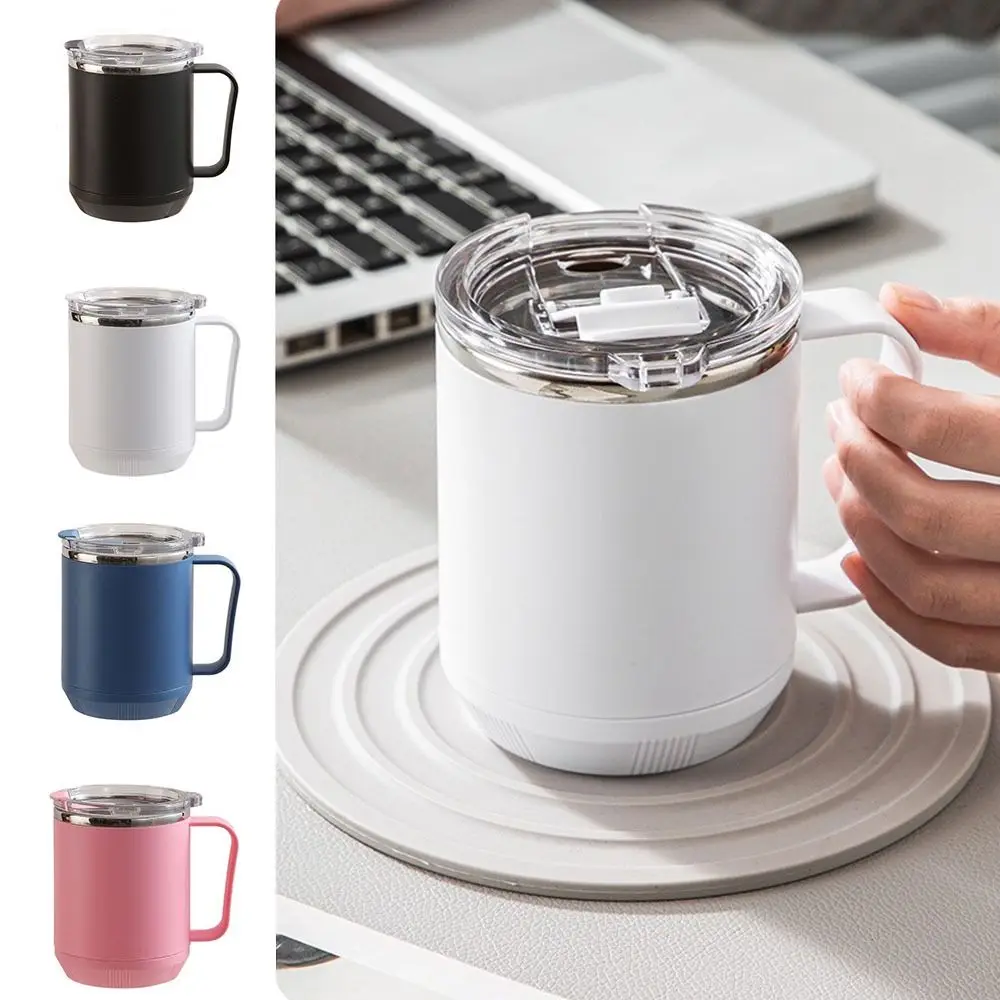 Portable 460ml Vacuum Mug Cup Lid Straw with Handle Coffee Cup Can Be Heated Double Layer Insulated Cup Traveling