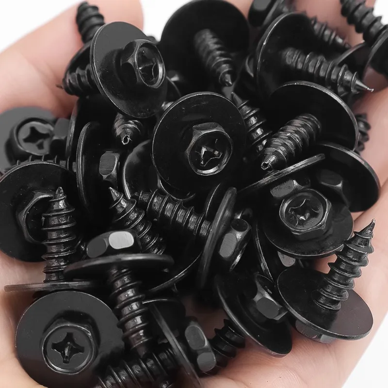 10~50pcs Car Self Tapping Screws Bumper Leaf Plates Safety Fender Splash Seal Shield Rivet Clip Bolt Fast Wire Screw Fastener