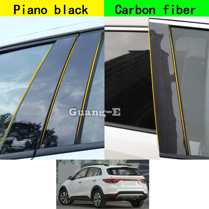 For Kia KX CROSS 2017 2018 2019 2020 2021 2022 Car PC Material Pillar Post Cover Door Trim Window Piano Black Molding Sticker