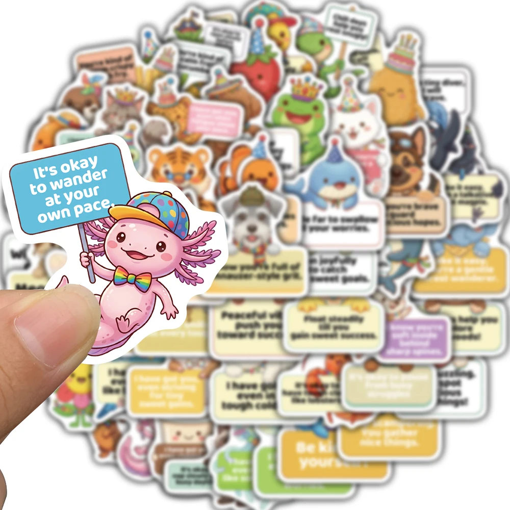 50PCS Stickers Pick Up Small Animals Coffee Cute Cartoon Graffiti Scrapbooking Guitar Skateboard Inspirational Decals