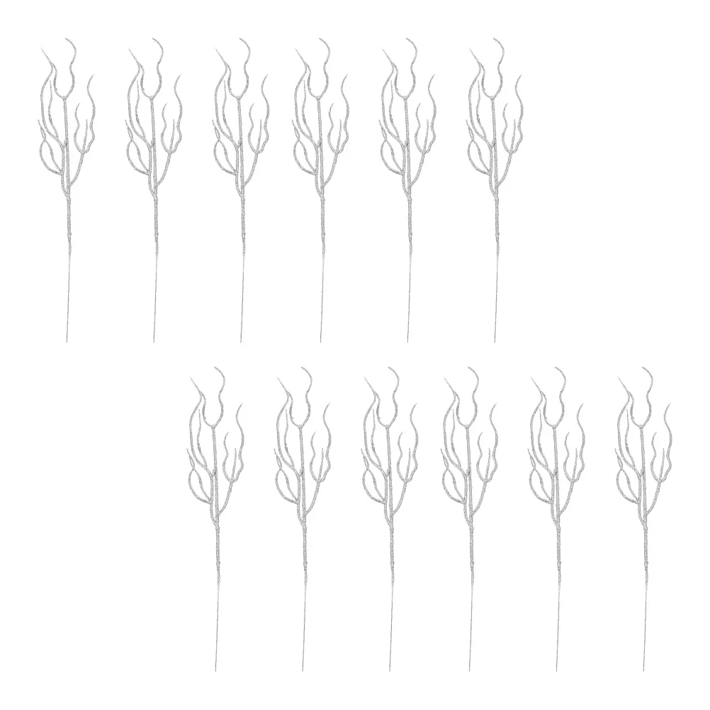 

12Pcs Artificial Plants Faux Shrubs Simulated Leaves Xmas Party Decoration Photo Props Home Use Artificial Plants
