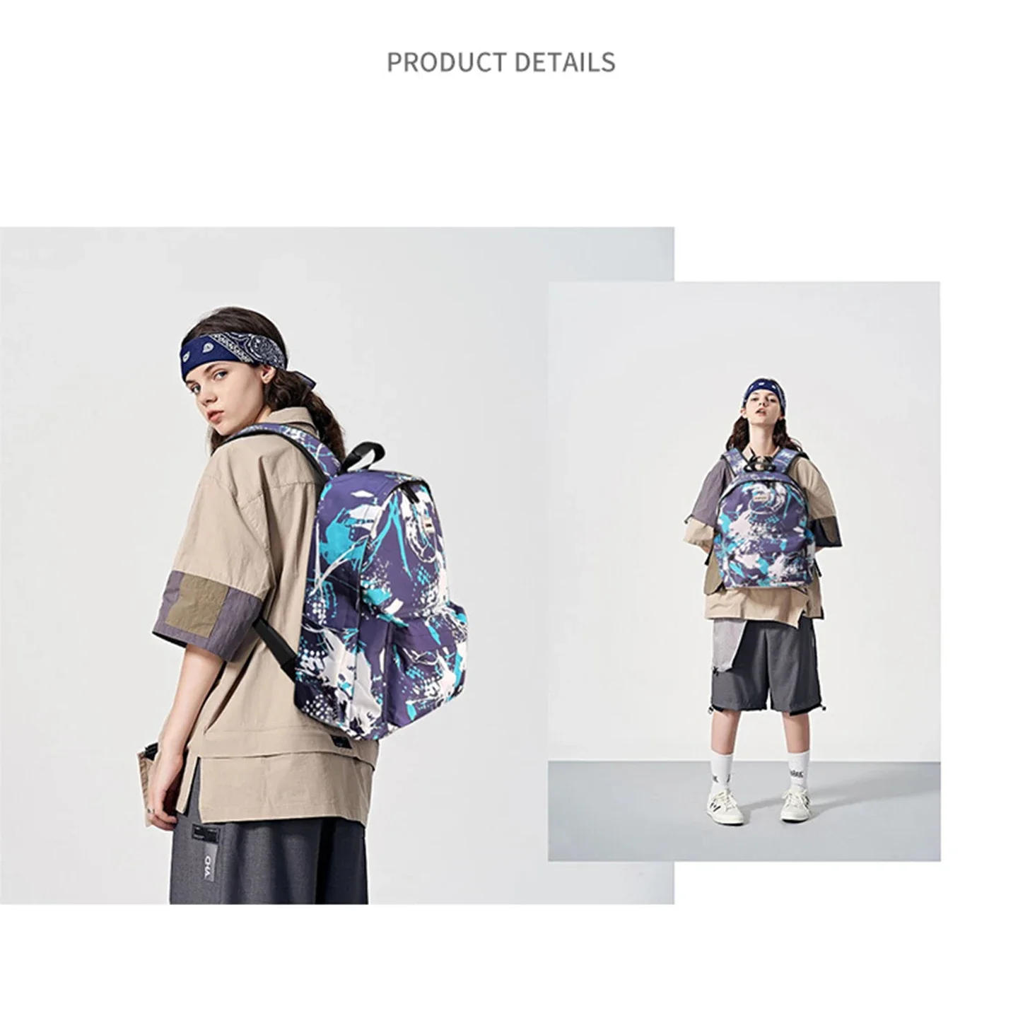 Lightweight Graffiti Paint Splatter Backpack, Unisex School Bag for Students & Teenagers, Oxford Fabric Casual Daypack