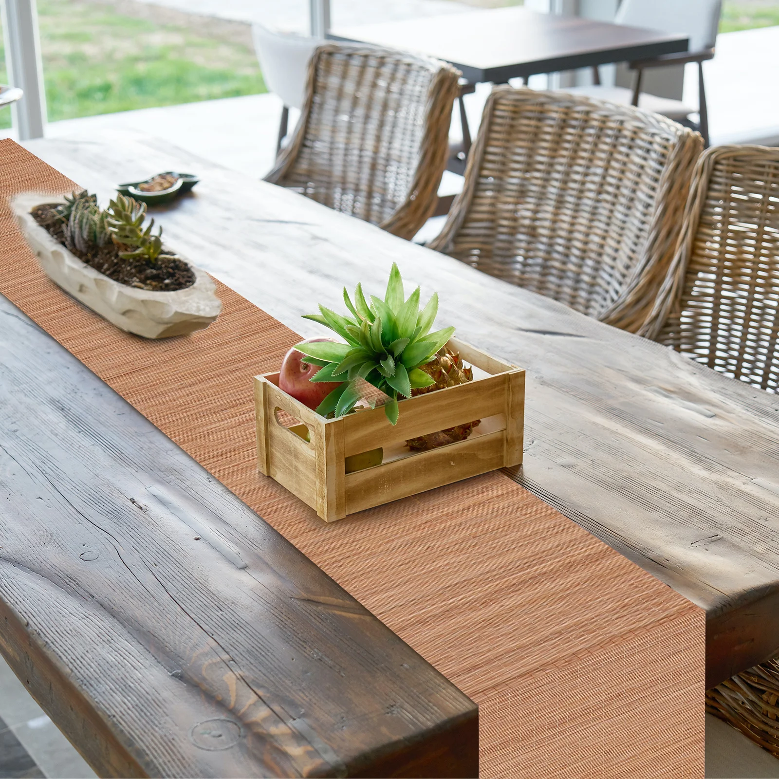 1pc Bamboo Mat Runner For Tea Washable Cuttable Decoration Table Placemat Bamboo Tablecloth Tea Table Runner Home