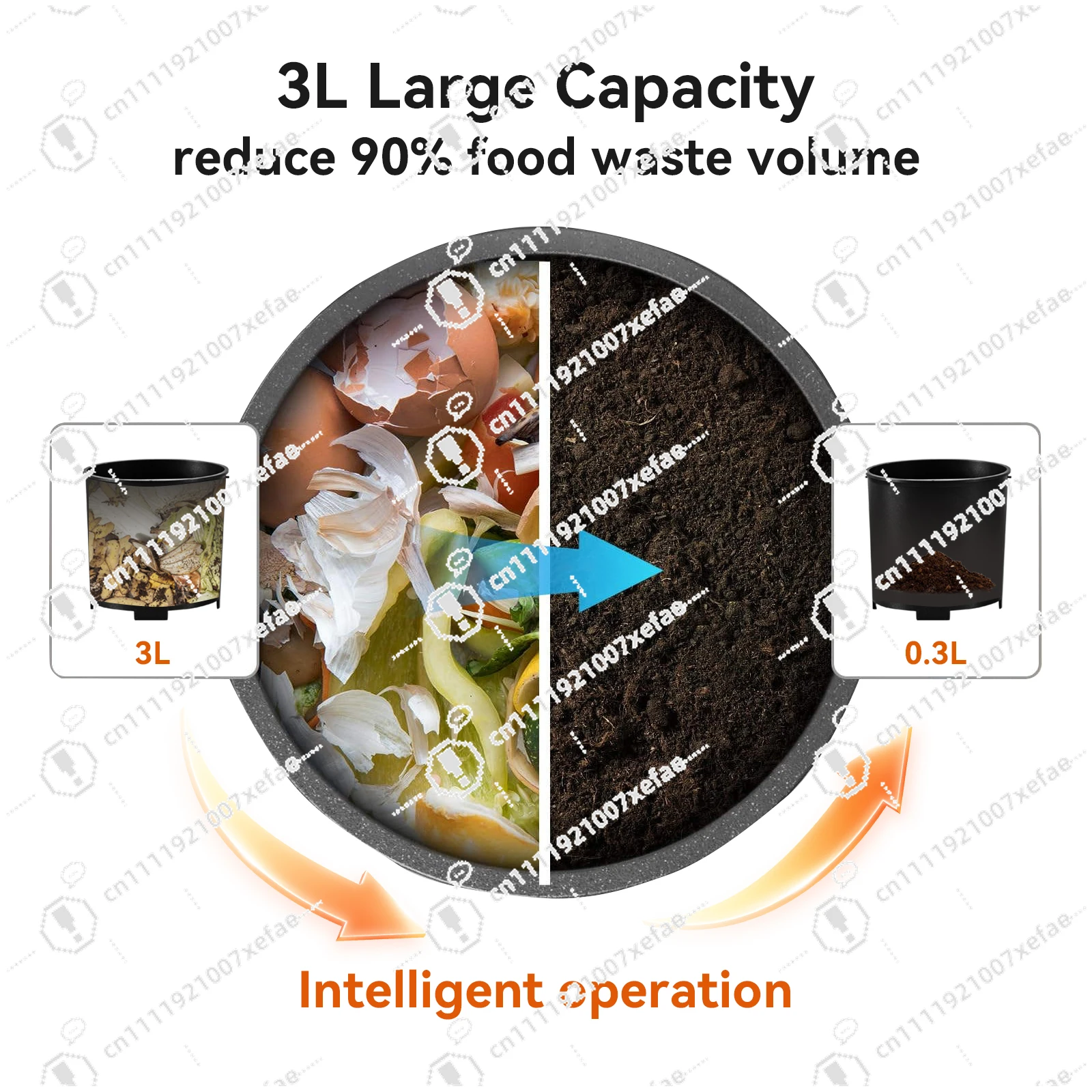 3L Capacity Automatic Odor Control Food Compost Household Electric Dishwasher