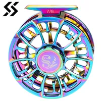 Sougayilang Multicolor Fly Fishing Reel 2+1 BB High Die Casting Aluminium Alloy Spool Large Arbor Fly Reels Fishing Tackle