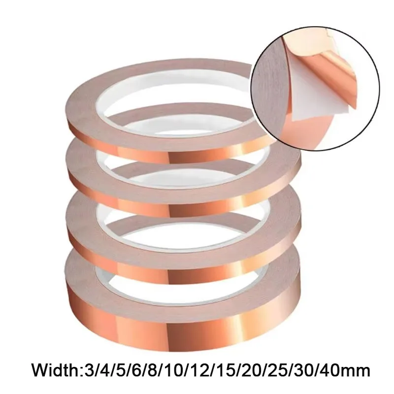 10M/20M Coppers Foil Tape Single Side Conductive Shielding Tape stained glass Coppers shielding tape welding electrical repair