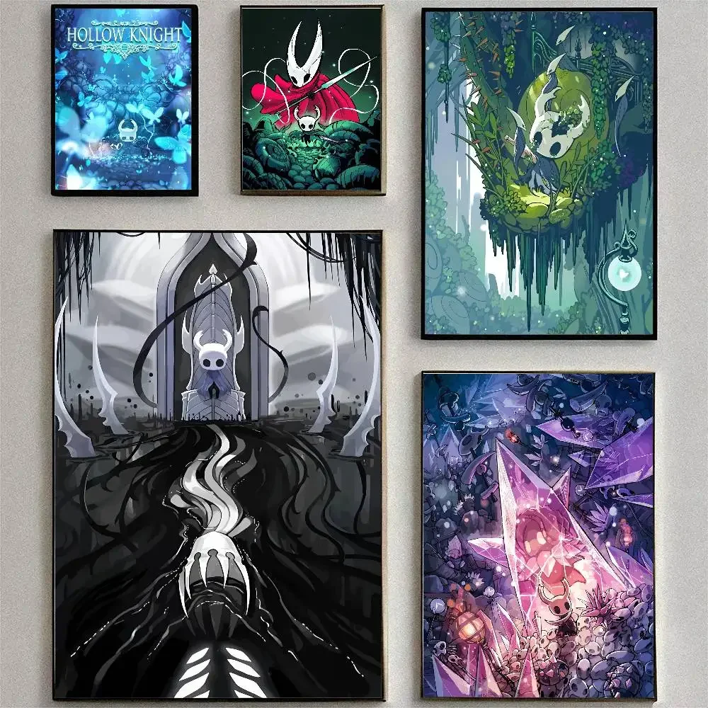 Hot Video Game Anime Hollow Knight Cartoon Characters Posters High Quality Wall Art Decorations Color Prints Sticky