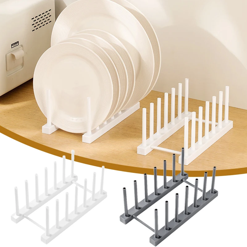 Escorredor de pratos de plástico rack de cozinha pote tampa rack de armazenamento placas de mesa prateleira de exibição suporte destacável cremalheiras acessórios de cozinha