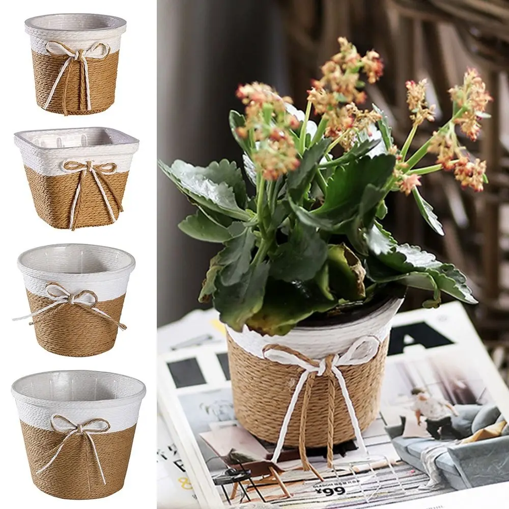 

Paper Rope Braided Braided Flower Pot Waterproof Garden Supplies Plant Pot Square Shape Round Shape Woven Basket