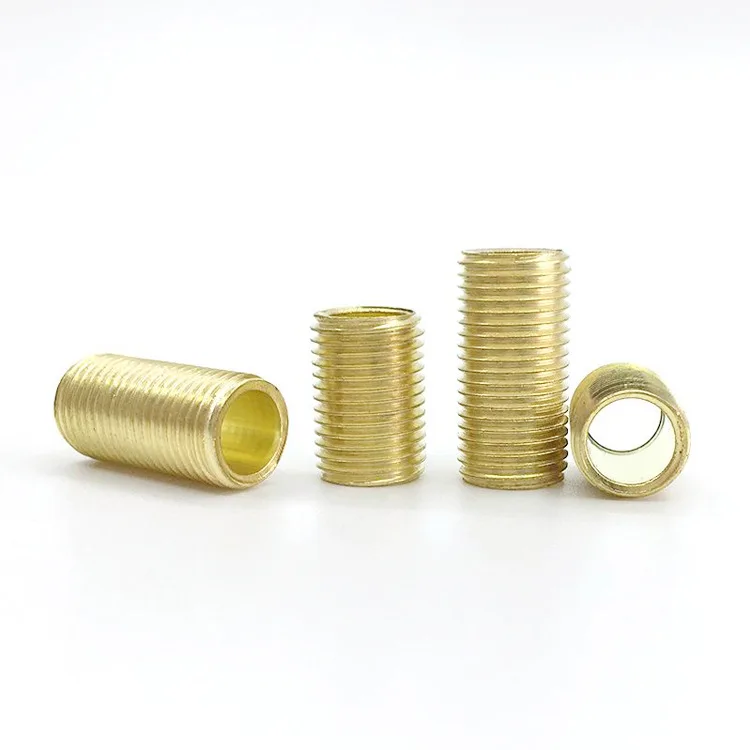 10 pieces M10 Brass Threaded Rod Screw Tube Lamp Pole  Joint Pipe for Lighting Fixtures