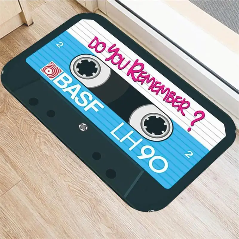 Bath Mat Non-slip Bathroom Toilet Carpet Kitchen Soft Floor Mat 3D Cassette Music Tape Doormat Entrance Rugs Home Decoration