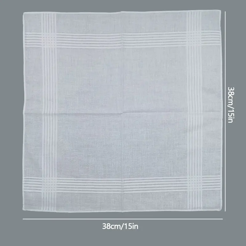 12 قطعة مناديل بيضاء من القطن الناعم بلون سادة مناديل رجالية لحفلات الزفاف وأكل الطعام ومسح العرق