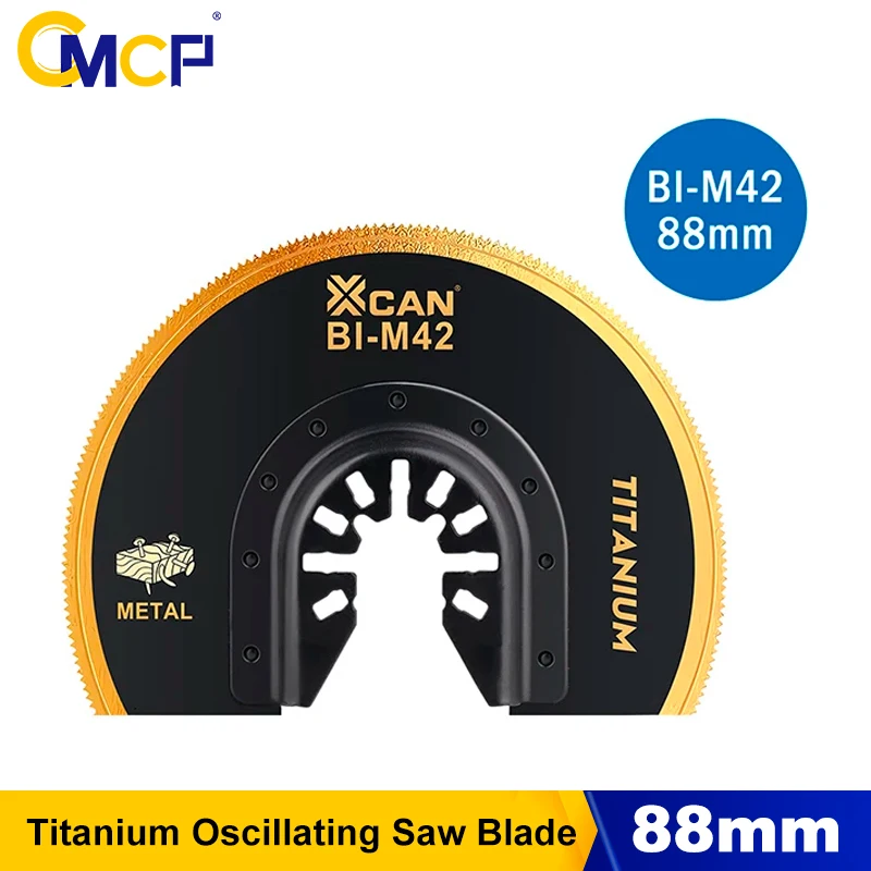 CMCP 1/2/5/10Pcs Titanium Oscillating Saw Blades 88mm Bi-Metal Multitool Semi-Circular Saw Blades For Metal Nails Wood Plastic
