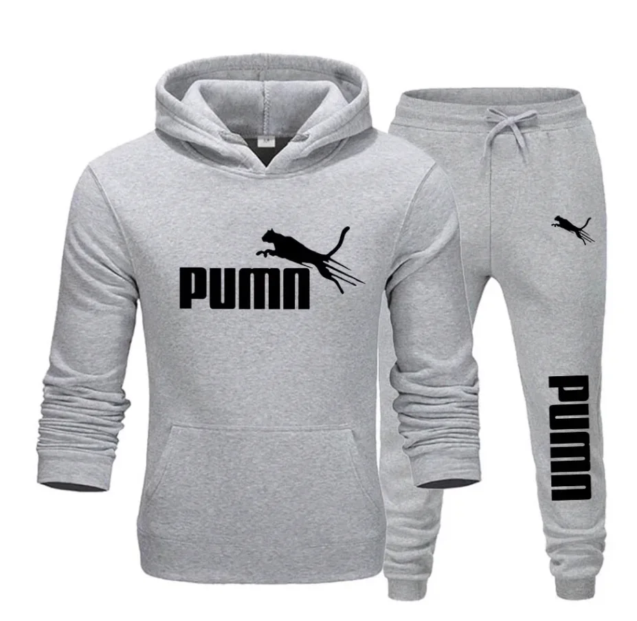 New men's hooded sweatshirt pants for autumn and winter - a fashionable and trendy fitness jogging casual sportswear set
