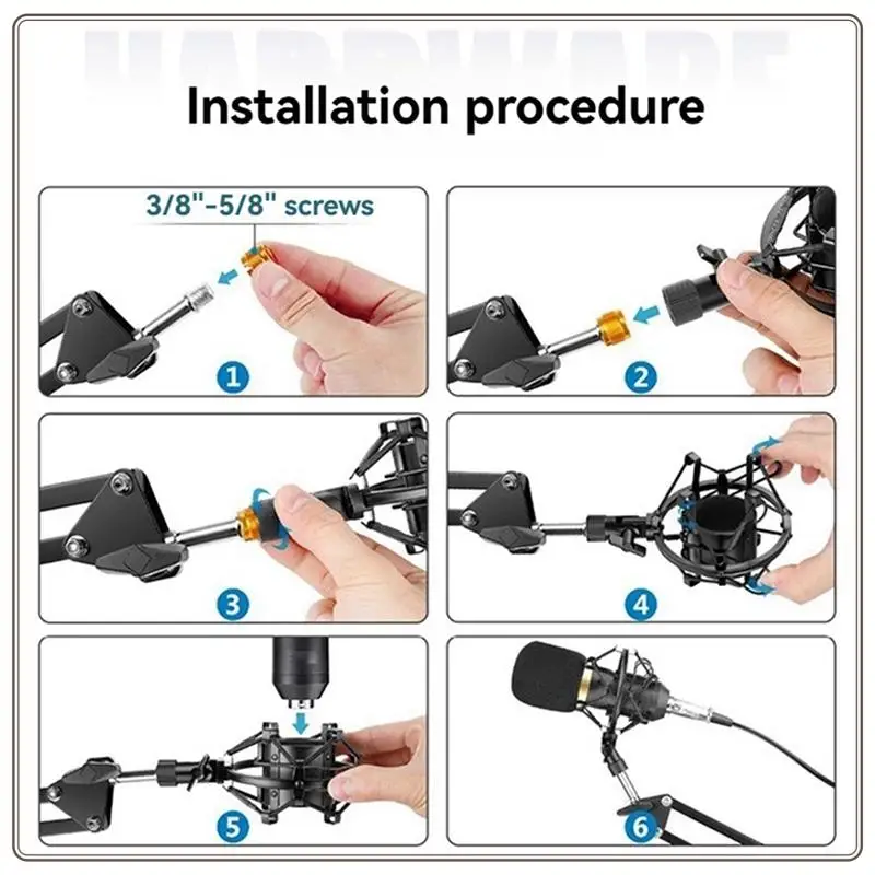 

Reliable-Universal Shock Mount For Microphones 45Mm-52Mm High Compatibility Mic Holder Anti-Vibration Suspension A,Universal Sho