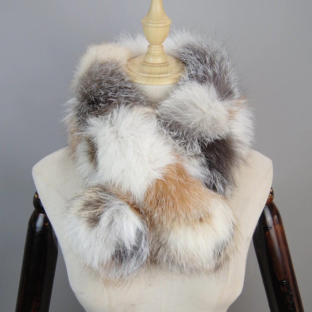 New 100% High End Real fox fur collar Woman luxury comfortable real fox fur scarf Lady Elegant real fox fur collar