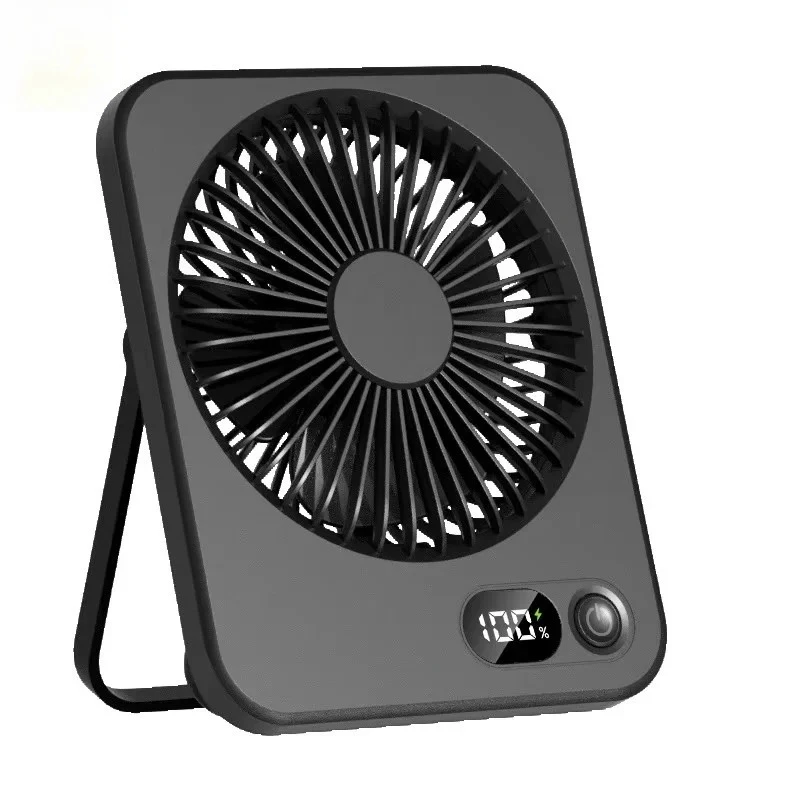 Ventilador de mesa portátil Ventilador recarregável USB Ventilador pessoal dobrável com inclinação de 180 ° com display de energia Mesa ultra silenciosa de 5 velocidades