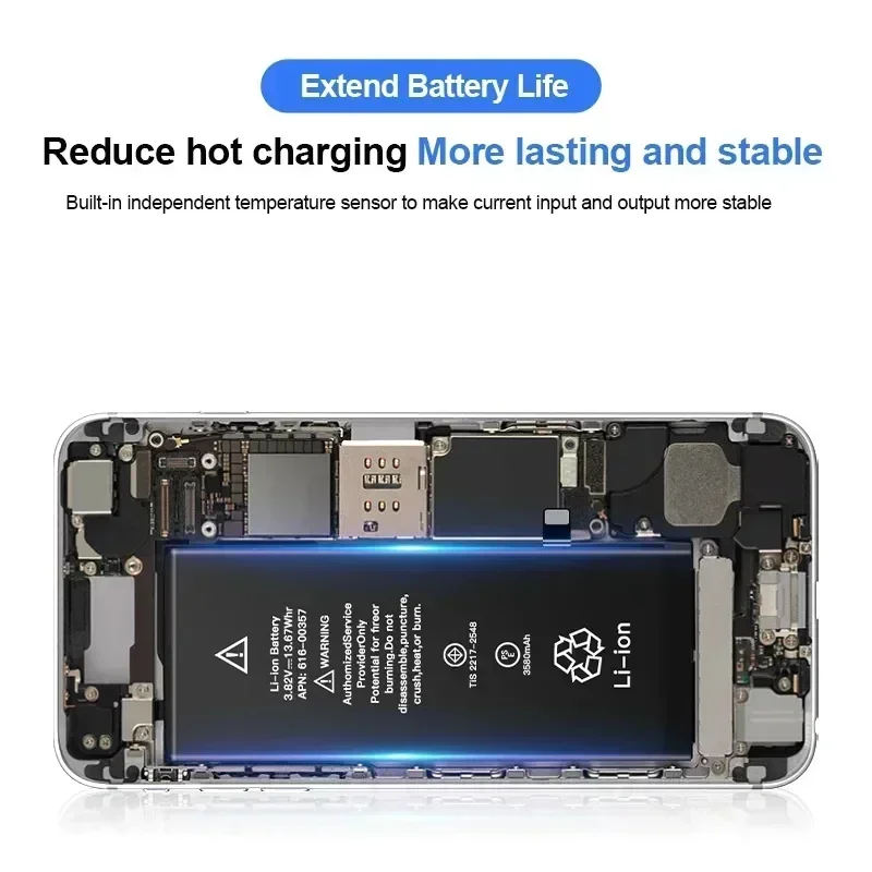 Imagem -03 - Bateria de Lítio Recarregável de Alta Capacidade para Iphone 100 Original Iphone 11 12 Pro 6s Plus x xs Max