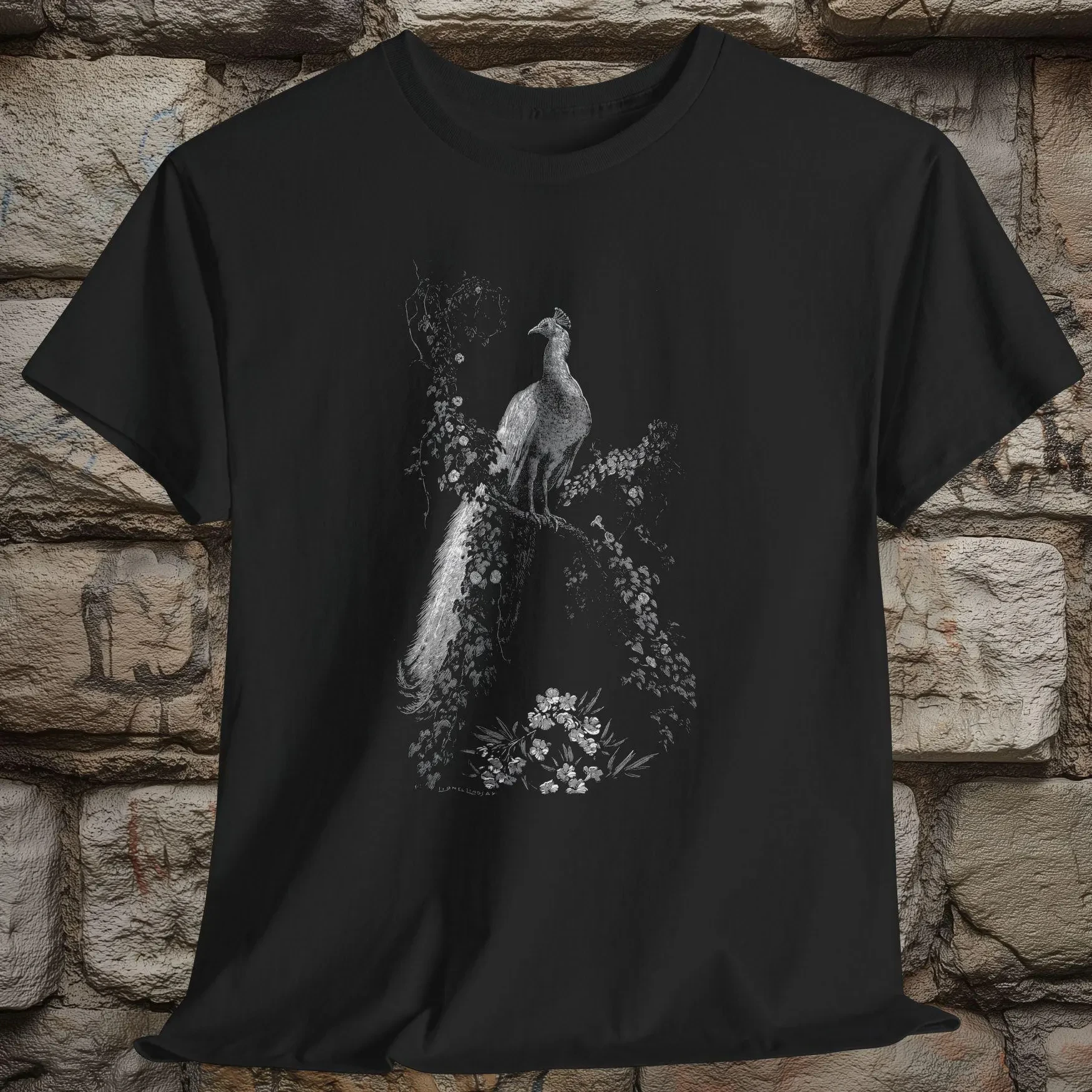 Lionel Lindsay Morning Glory White Peacock Vintage Engraving Dark Academia Vintage Goth Witch Boho Unisex Tee Men New Tee