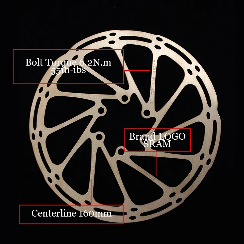 2PC SRAM Centerline Brake Discs 160mm 180mm 203mm Hydraulic Disc Brake Rotor Stainless Steel Mountain Bike Brake Rotor MTB Parts