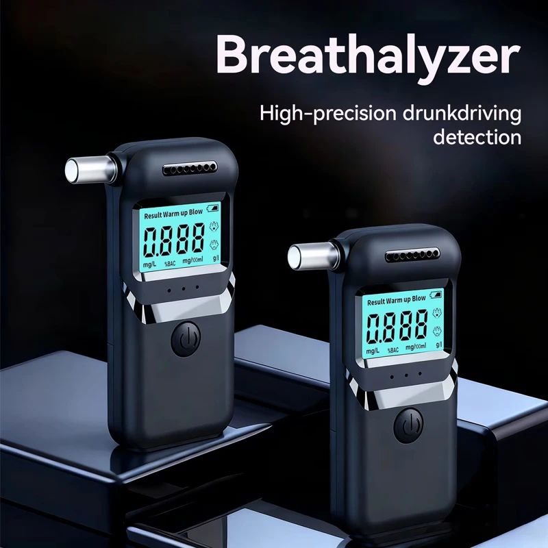 NEW Digital Breath Alcohol Tester Professional Breathalyzer With 5 Mouthpieces LCD Display for Home Use Drunk Driving Analyzer