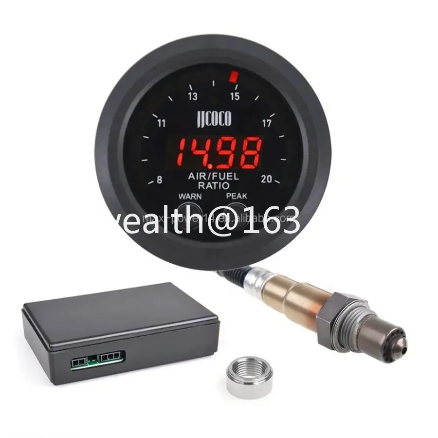 52mm Air Fuel Ratio Gauge LED Digital Display With Wideband O2 Oxygen Sensor 06J906262AA