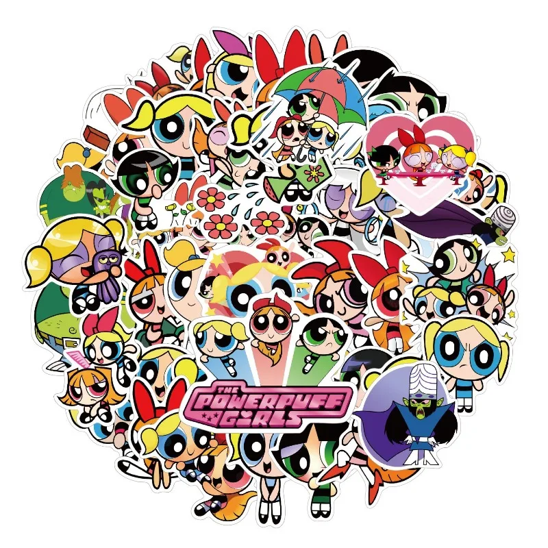 

50PCS Cute Anime The Powerpuff and Girls Series Sticker Kawaii Cartoon Character Creativity HD Printing DIY Sticker Toy Gift