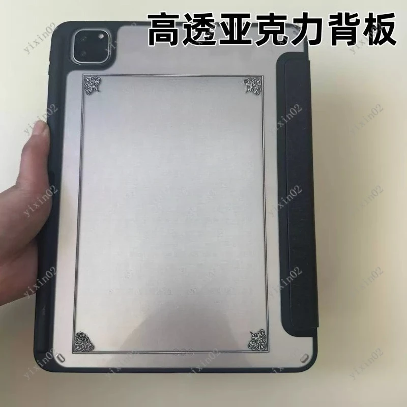Clear Acrylic Tablet Case with Pen Slots Protective Covers