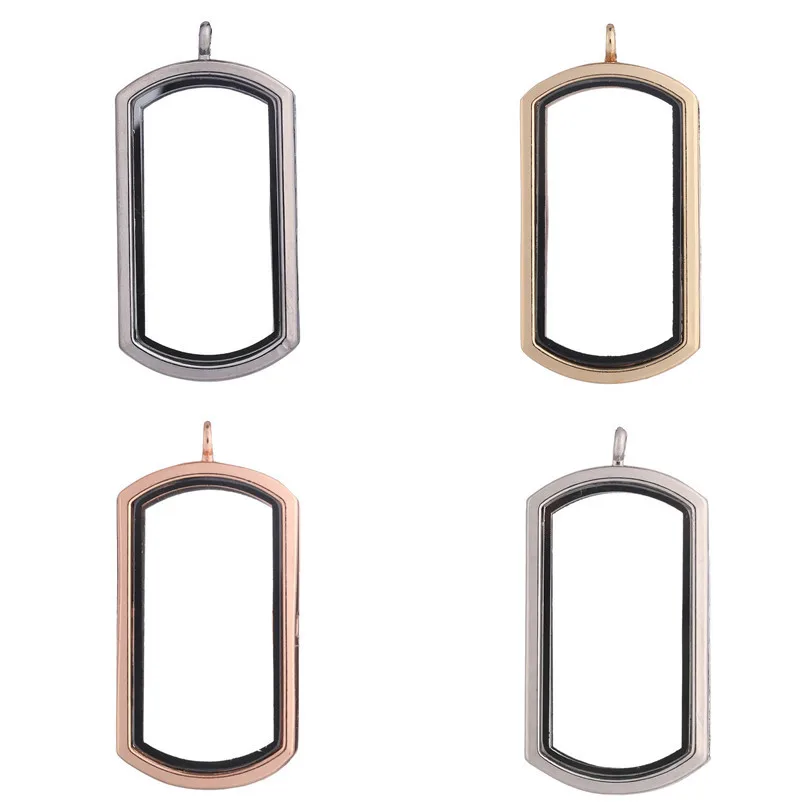 

5PCS Plain Square Glass floating charms for living lockets Pendant Handicraft Jewelry Making medallion Woman necklace Gifts