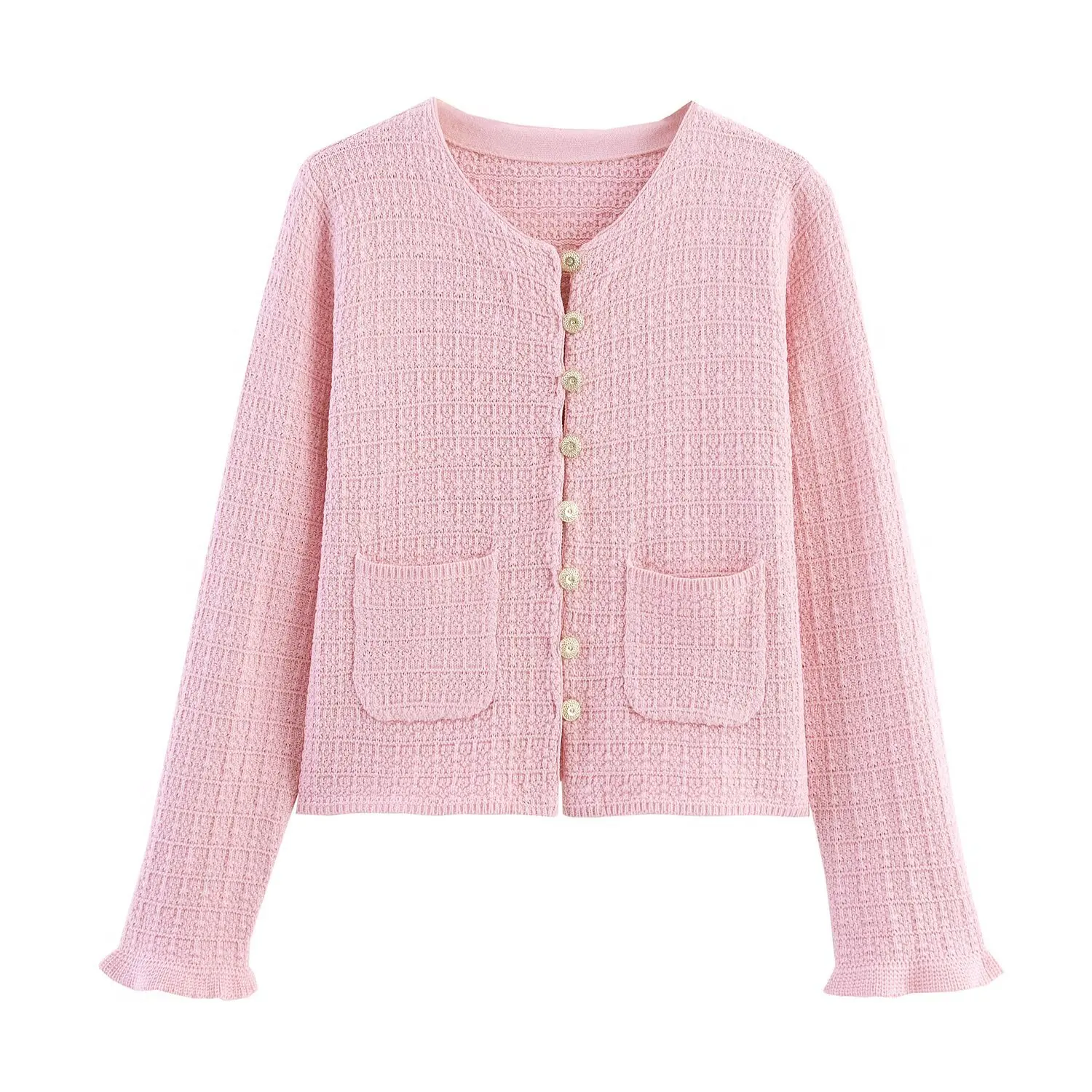 Herbst Frühling frauen Strickjacke Pullover Casual Langarm Vorne Offen Taste Unten Trendy Jacken Oberbekleidung
